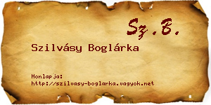 Szilvásy Boglárka névjegykártya