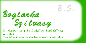 boglarka szilvasy business card